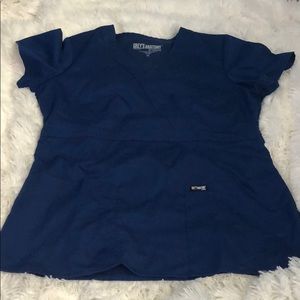 Greys anatomy navy scrub top